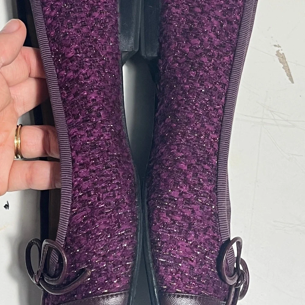CHANEL Women's Dark Purple Ballet Flats - Picture 4 of 10